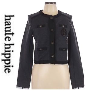 💕SALE💕 Haute Hippie Black Gray Military Peacoat